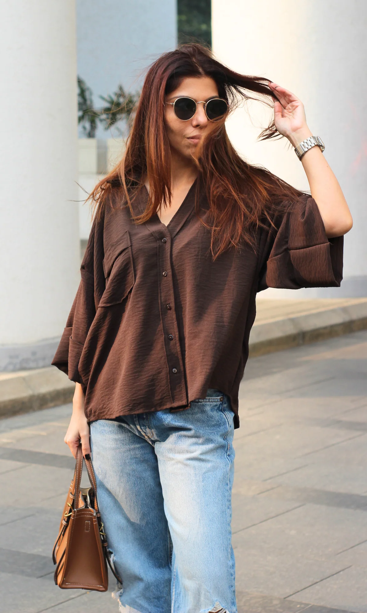 Brown Flowing Shirt - Image 5