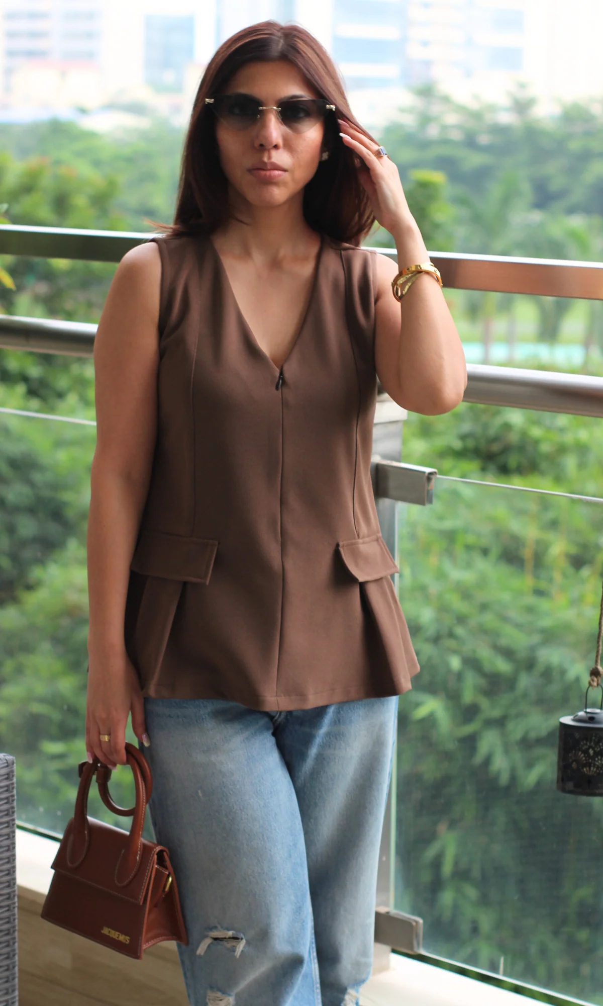 Cappuccino Flap-Pleat Detail Top - Image 5