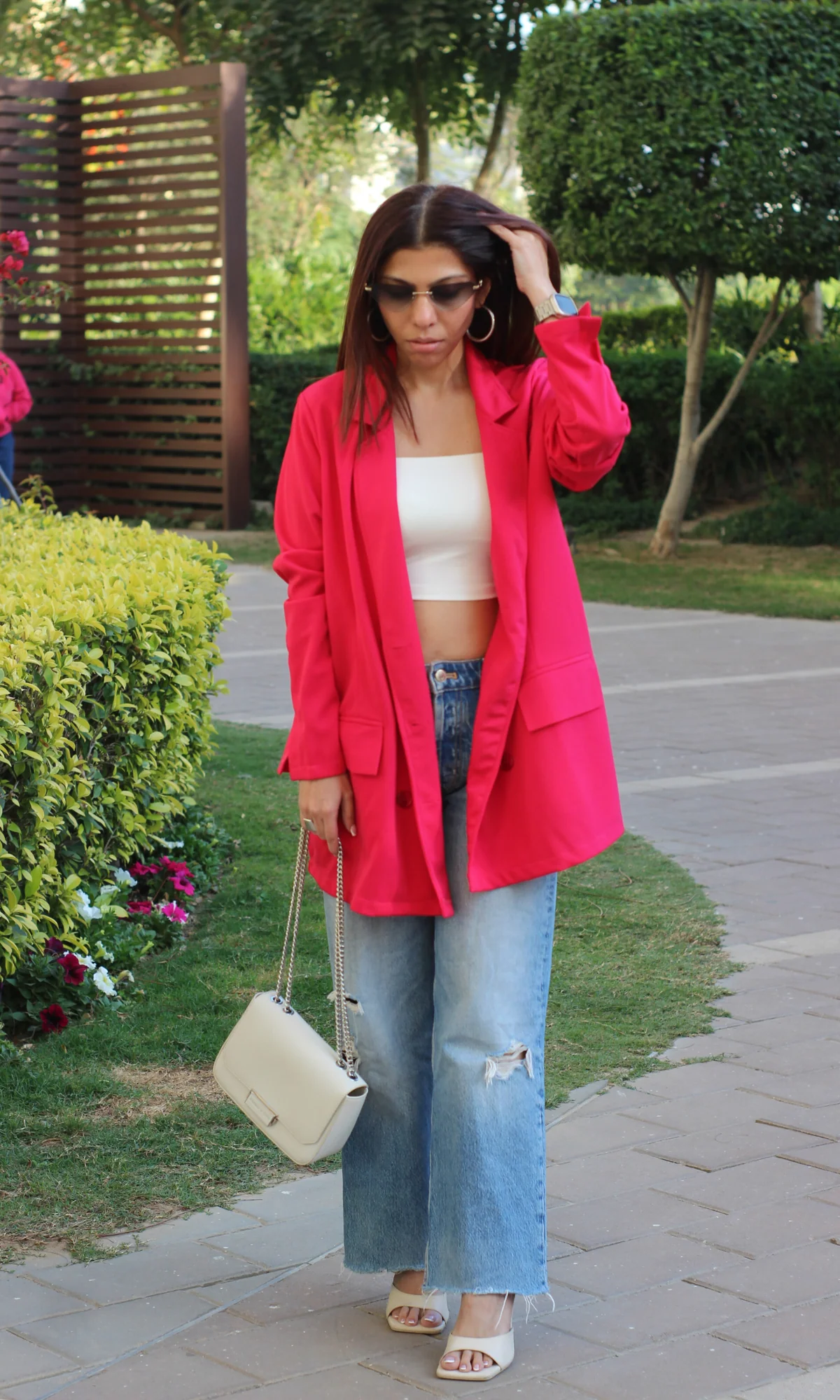Hot Pink Double Breasted Blazer Jacket - Image 6