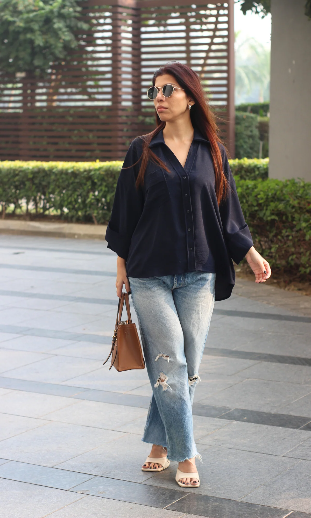 Night Blue Flowing Shirt - Image 3