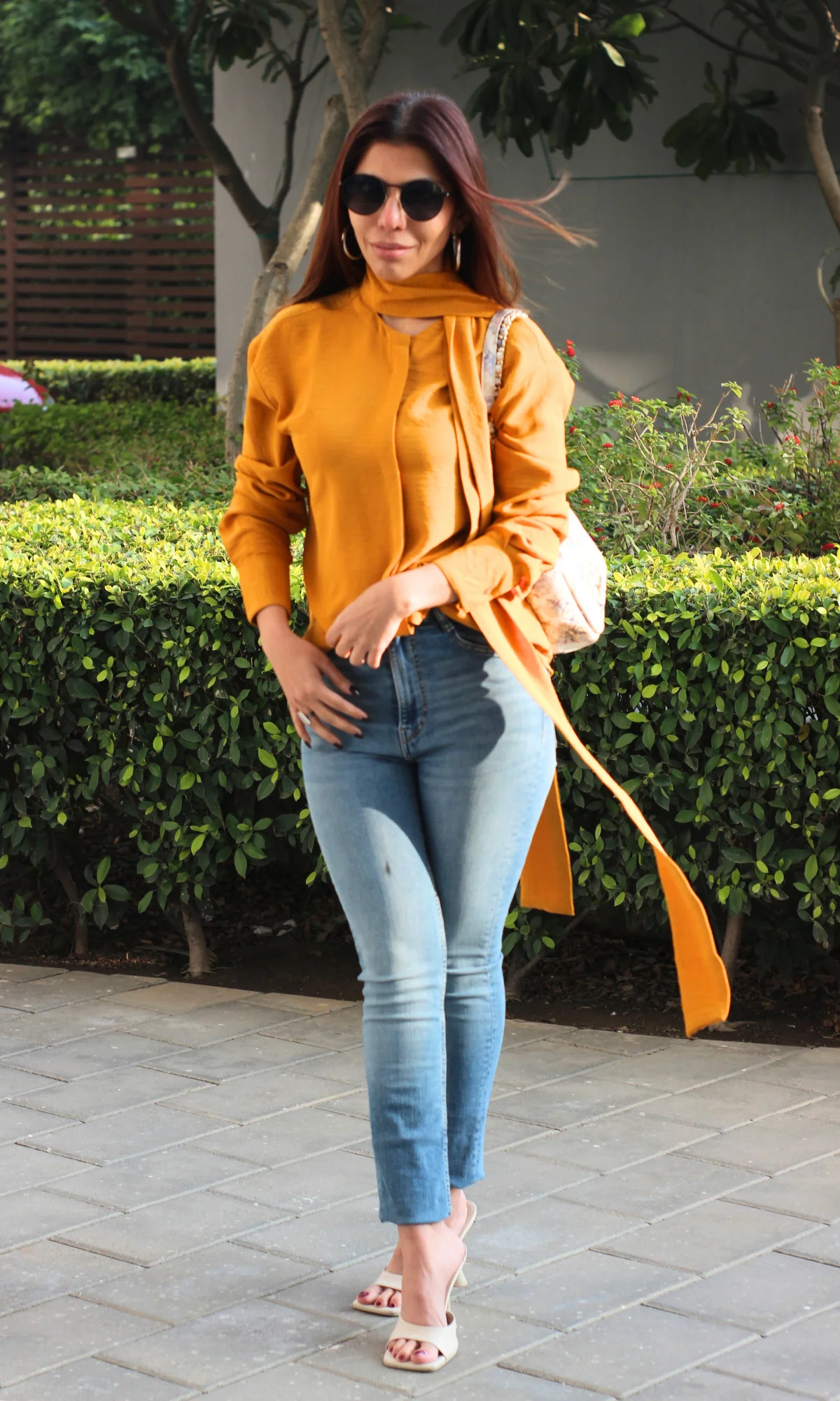 Tangerine Shirt with Scarf - Image 4