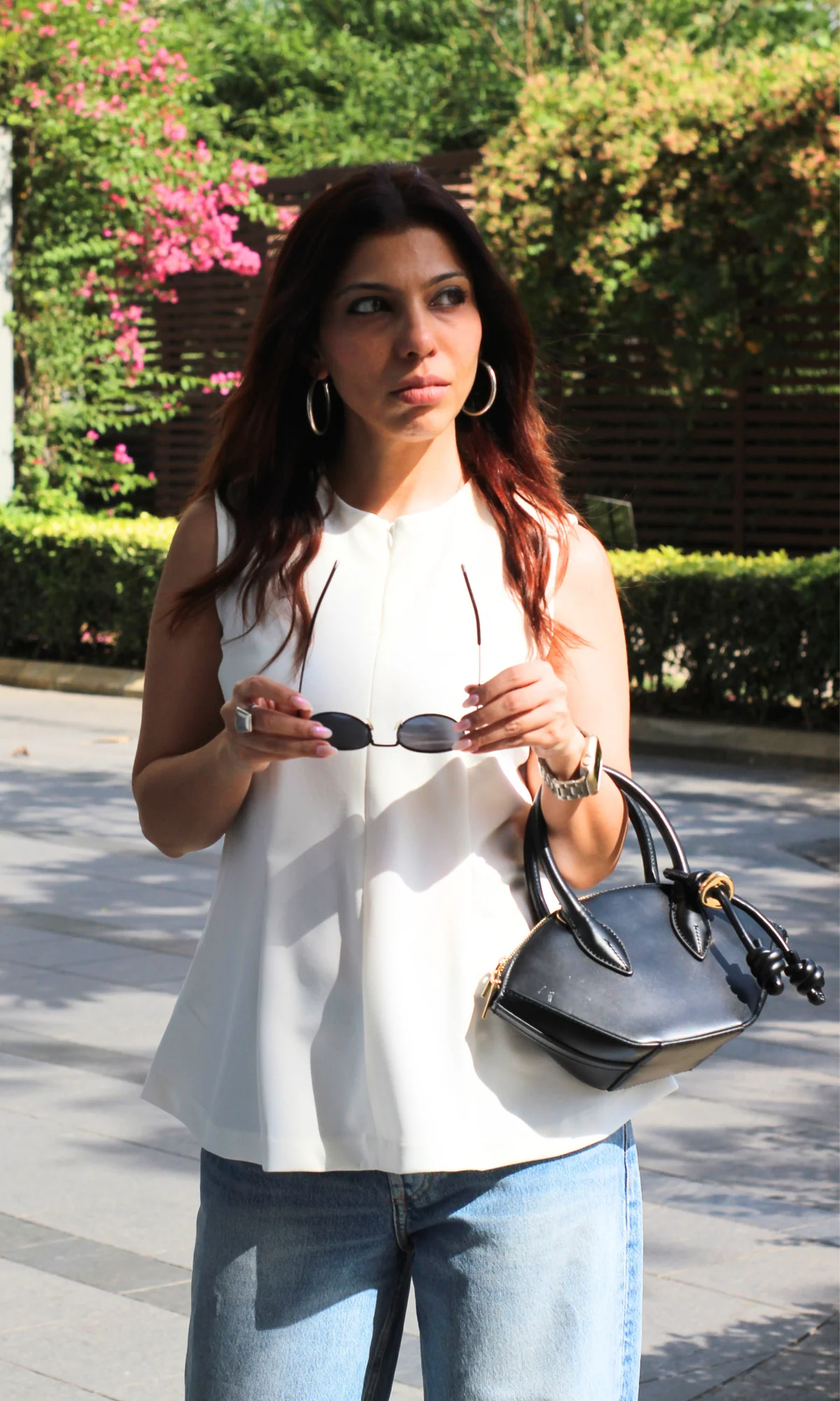 White Sleek-Pleat Detail Top - Image 3